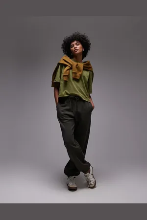 ARKET Soft jersey joggers with elasticated cuff in khaki