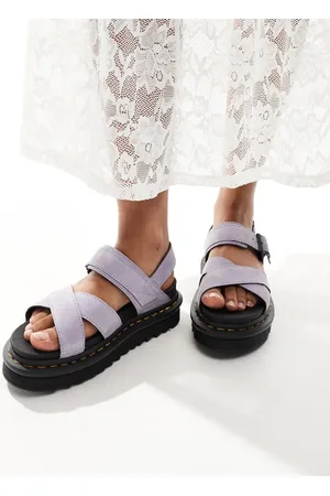 Dr. Martens Voss II cross strap sandals in lilac leather