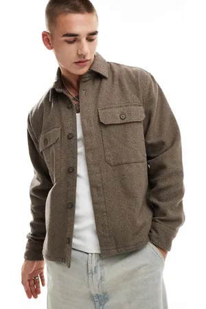 Abercrombie & Fitch Dobby flannel overshirt in