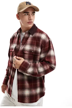 Abercrombie & Fitch Worker check chunky flannel shirt in