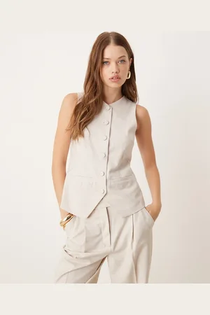 Abercrombie & Fitch Co-ord high neck tailored vest in light