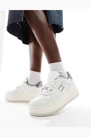 Tommy Hilfiger Retro basket flatform trainers in and silver