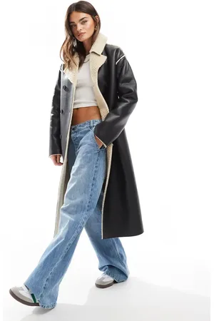 Brave Soul Faux shearling long coat in