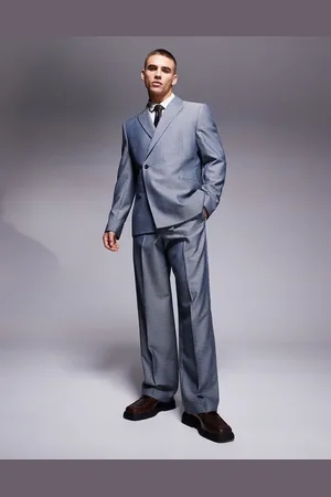 ASOS Wide suit trousers in checkerboard weave