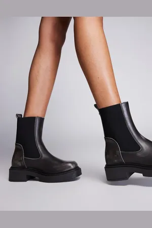 Steve Madden Churro Chelsea Ankle Boot in Dark Leather