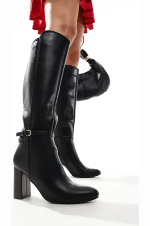 SEQWL Knee high buckle boots in