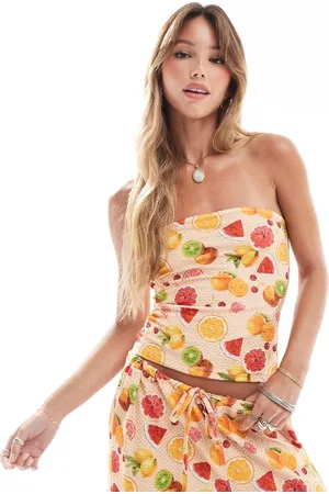ASOS Textured bandeau co-ord in fruit print
