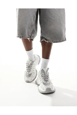 ASOS Chunky trainers in light with mesh detail