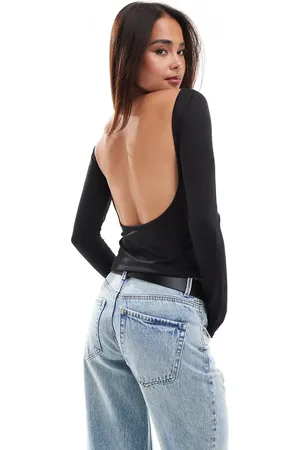 Stradivarius STR sculpt drape back top in