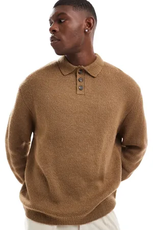 ASOS Oversized brushed knitted polo in