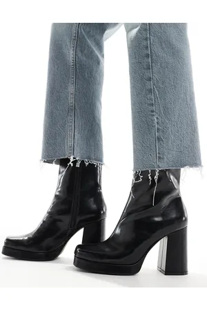 Bershka Platform heeled ankle boots in