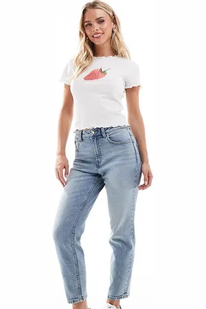 ASOS Petite slim fit comfort mom jeans in mid