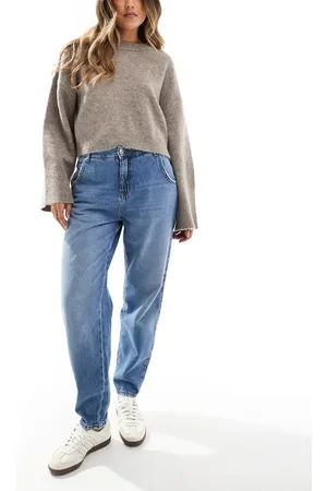 ONLY Troy high waist carrot fit jeans in mid