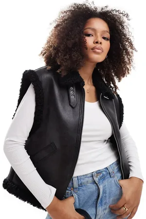 ASOS Shearling bomber gilet in