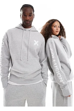 COLLUSION Unisex logo hoodie co-ord in marl