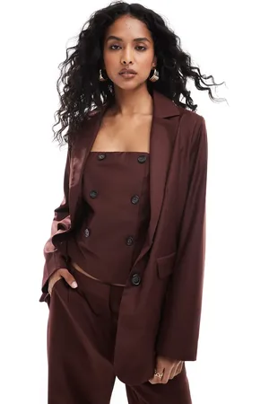 4th & Reckless Tailored blazer co-ord in burgundy