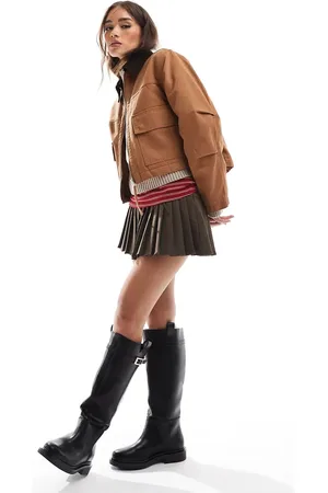 ASOS Callie smart flat riding knee boots in