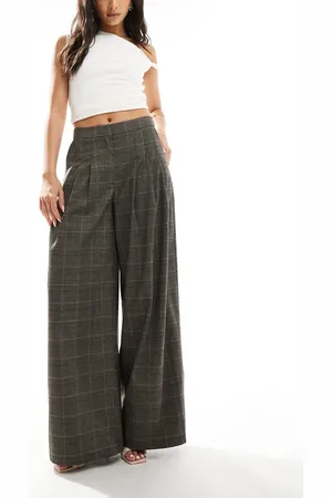 ASOS Wide leg tailored trouser in herringbone