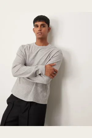 Abercrombie & Fitch Waffle crop long sleeve t-shirt in marl