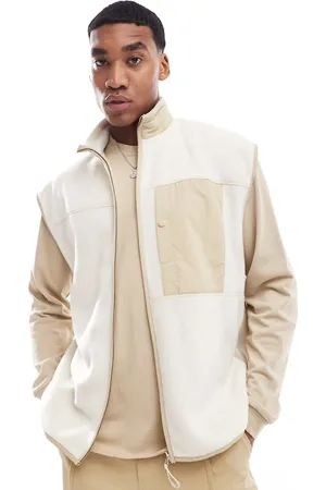 ASOS Oversized sleeveless fleece shacket in light