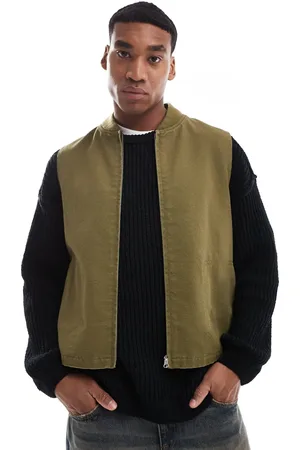 ASOS Washed gilet in khaki