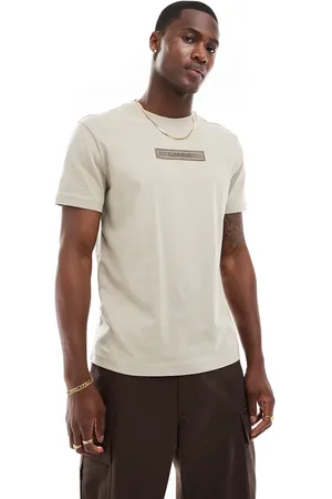 Calvin Klein Embroidered logo t-shirt in beige