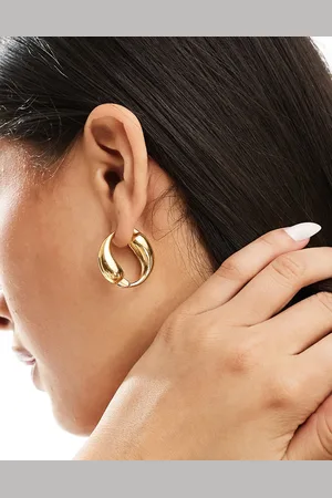 Aldo Stainless steel molten hoop earrings in