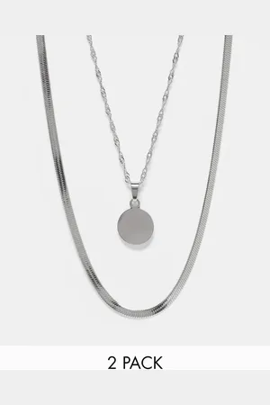 Aldo Stainless steel pack of 2 compass pendant necklaces in