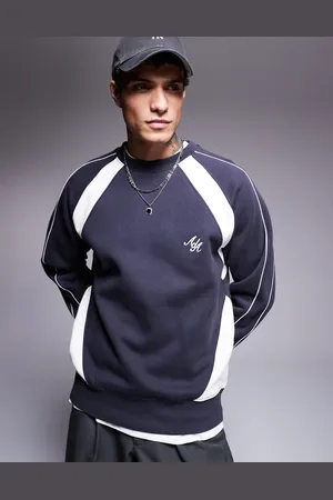 Alma de Ace Unisex crewneck sweatshirt with contrast panel detail in