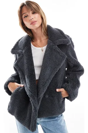 Threadbare Borg jacket with collar in