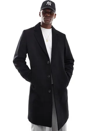 JACK & JONES Wool mix long overcoat in