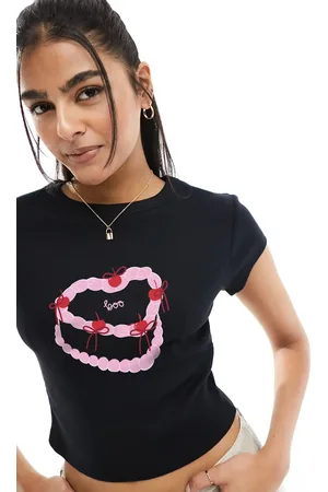 ASOS Baby tee with boo cake graphic in