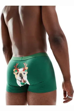 ASOS Trunks with Christmas bulldog in dark