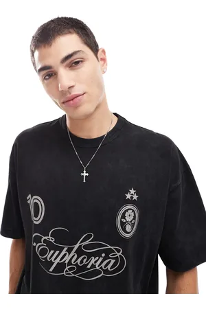 ASOS Oversized t-shirt in heavyweight 220gsm washed with sport front print