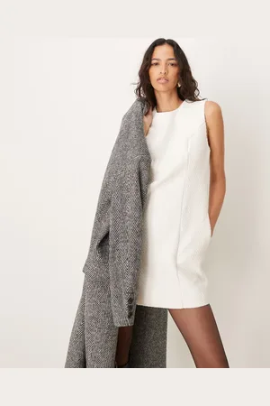 Abercrombie & Fitch Tweed high neck tailored mini dress in