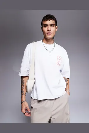 ASOS Dropped shoulder boxy short sleeve t-shirt with fish graphic in