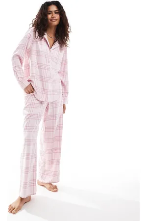 Hollister Nightwear flannel shirt co-ord in multi