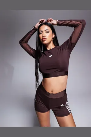 adidas Adidas Training Hyperglam long sleeve crop top in