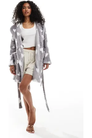 Boux Avenue Heart print plush short robe in