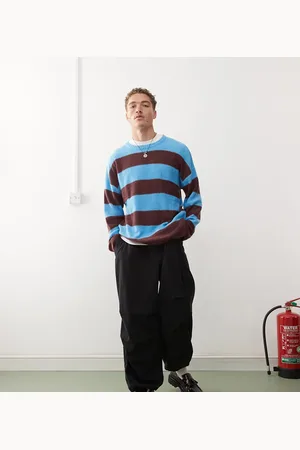 Reclaimed Jumper in blue and brown stripe