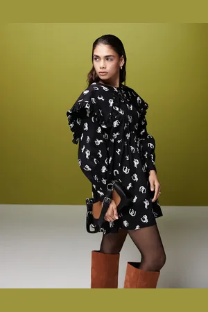 ASOS Collar detail mini dress in horse print