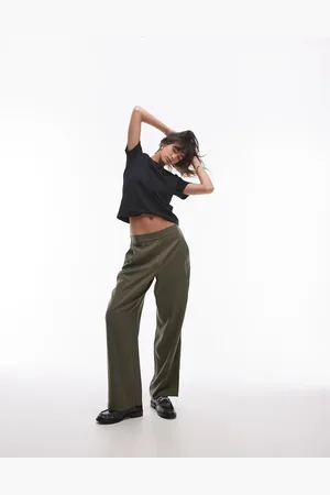 Topshop Pinstripe jogger in khaki