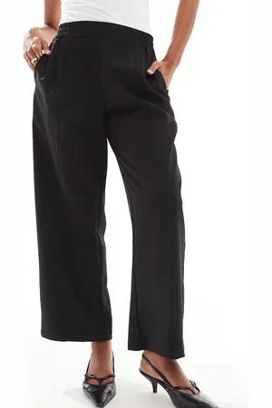 ASOS ASOS DESIGN Petite barrel leg pull on tailored trouser in