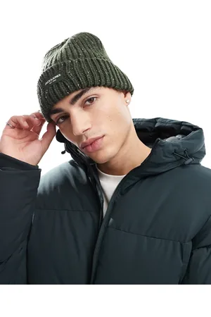 JACK & JONES Chunky knit beanie with neps in khaki