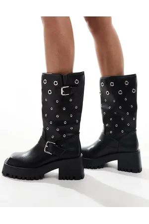 Raid Jaanvi biker knee boots with eyelets in