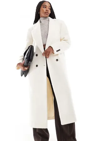 ASOS ASOS DESIGN Tall cosy boucle dad coat in cream