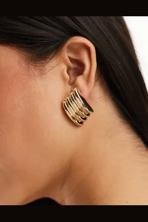 Aldo Chunky statement stud ribbed earrings in