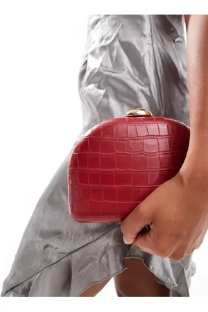 True Decadence Faux croc box clutch in