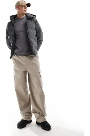 JACK & JONES Taped seam puffer jacket in dark