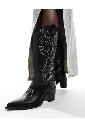 Glamorous Western heeled knee boots in